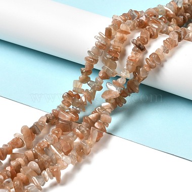 Sunstone naturelle perles de puce brins(X-G-M205-15A)-2