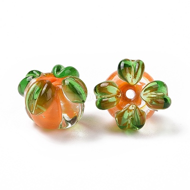 Orange Fruit Lampwork Beads
