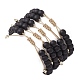 5 pcs 5 ensemble de bracelets de perles tressées en perles rondes en verre de style(BJEW-JB10014)-3