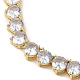 Brass with Cubic Zirconia Link Bracelets(BJEW-Q350-01G)-2