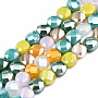 Colorful Flat Round Glass Beads(X-EGLA-S174-30)