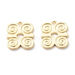 Brass Pendants, Long-Lasting Plated, Adinkra Symbols DWENNIMMEN, Real 18K Gold Plated, 16x13x1.2mm, Hole: 1.6mm(KK-J278-13G)