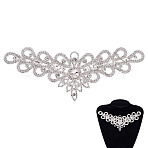 Garment Accessories, Triangle Collar, Rhinestone Neckline, Silver, 75x205x5.5mm(DIY-WH0678-39S)