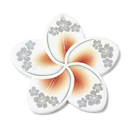 Opaque Acrylic Pendants, Flower, White, 38x39x2.5mm, Hole: 1.6mm(SACR-P021-02A)
