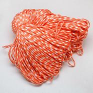 7 Inner Cores Polyester & Spandex Cord Ropes, for Rope Bracelets Making, Dark Orange, 4mm, about 109.36 yards(100m)/bundle, 420~500g/bundle(RCP-R006-128)