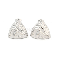 Non-Tarnish Triangle 304 Stainless Steel Ear Studs, Stud Earrings for Women, Stainless Steel Color, 20x21mm(EJEW-L290-026P)