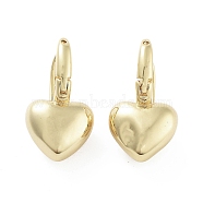 Heart Brass Hoop Earrings, Long-Lasting Plated, Lead Free & Cadmium Free, Real 18K Gold Plated, 21.5x12mm(EJEW-Q811-08G)