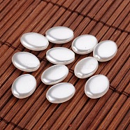 Flat Oval Imitation Pearl Acrylic Beads, White, 11x8x4mm, Hole: 1mm, about 2250pcs/500g(OACR-L004-2303)