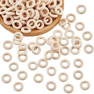 Donut Wooden Linking Rings, Dyed, Lead Free, Wheat, 15x4.5mm, Inner Diameter: 8mm(WOOD-NB0002-11)