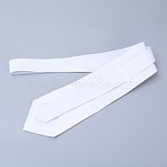 Polyester Tie, White, 147x9x3.8cm(AJEW-WH0189-11)