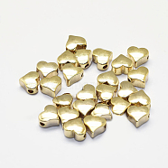 Long-Lasting Plated Brass Beads, Real 18K Gold Plated, Lead Free & Nickel Free, Heart, 5.5x6x3.5mm, Hole: 1.5mm(KK-K193-082G-NF)