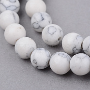 Synthetic Howlite Beads Strands, Round, Frosted, 4~4.5mm, Hole: 0.8mm, about 96pcs/strand, 15.5 inch(G-Q462-4mm-26-1)