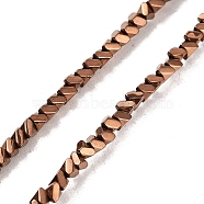 Synthetic Non-magnetic Hematite Beads Strands, Triangle, Copper Plated, 2x2~3x2.5~3mm, Hole: 0.6mm, about 206pcs/strand, 15.83''(40.2cm)(G-P545-J01-01A)