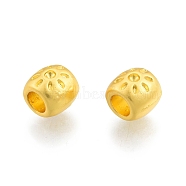 Alloy European Beads, Large Hole Beads, Barrel with Sun, Matte Gold Color, 8.5x9mm, Hole: 4.5mm(FIND-A017-10MG)