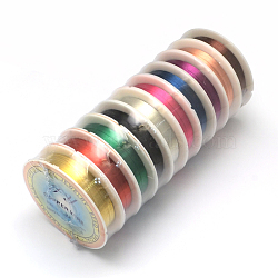 Round Copper Jewelry Wire, Mixed Color, 22 Gauge, 0.6mm, about 22.96 Feet(7m)/roll, 10 rolls/group(CWIR-S002-0.6mm-M)