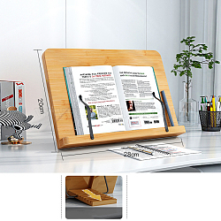 Wooden Foldable Desktop Book Stand for Reading, 5 Adjustable Height Book Holder, Rectangle, BurlyWood, 20x28cm(OFST-PW0002-166)