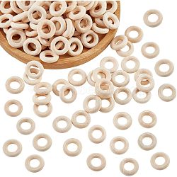 Donut Wooden Linking Rings, Dyed, Lead Free, Wheat, 15x4.5mm, Inner Diameter: 8mm(WOOD-NB0002-11)