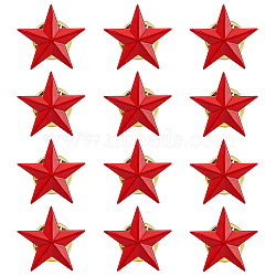 12Pcs Star Alloy Lapel Pin Backs for Backpack Clothes, Golden, Red, 18x19mm(JEWB-FH0003-07B)