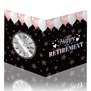 Rectangle Paper Farewell Greeting Card, Clock, 350x275mm