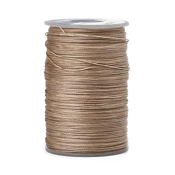 Waxed Polyester Cord, 9-Ply, Camel, 0.65mm, about 21.87 yards(20m)/roll