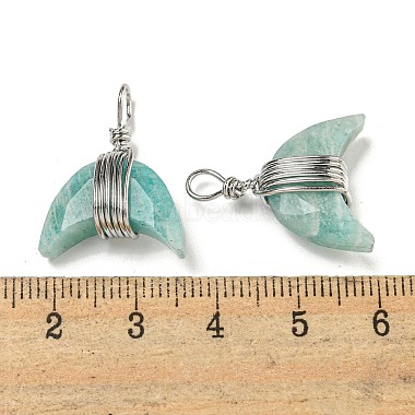 Natural Flower Amazonite Copper Wire Wrapped Pendants(G-B079-01P-05)-3