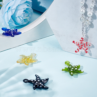 6Pcs 6 Colors Handmade Lampwork Pendants(LAMP-SC0001-49)-3