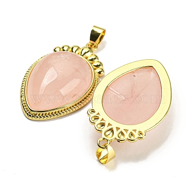 Natural Rose Quartz Pendants(G-F760-02A-03G)-2