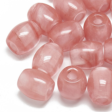 Barrel Cherry Quartz Glass Beads