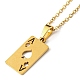 201 Stainless Steel Playing Card Pendant Necklace with Cable Chains(NJEW-Q317-25G)-2