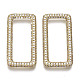 Brass Micro Pave Cubic Zirconia Linking Rings(ZIRC-T013-18G-NF)-1