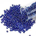 TOHO 8/0 Round Beads, Japanese Seed Beads, (2206C) Silver Lined Starry Night Blue, 3mm, Hole: 1mm, about 1110pcs/50g(SEED-XTR08-2206C)