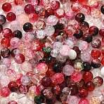 Mixed Style Glass Beads, Round, Red, 8~10mm(X1-GLAA-XCP0012-02G)