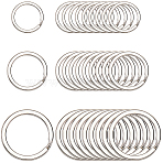 30Pcs 3 Styles Iron Split Rings, Double Loops Jump Rings, Platinum, 20~32x2mm, Inner Diameter: 16.5~26.5mm, 10pcs/style(IFIN-SP0001-19P)