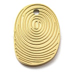 Ion Plating(IP) 316L Surgical Stainless Steel Pendants, Nickel Free, Textured, Irregular Oval Charm, Real 18K Gold Plated, 17x12x1.5mm, Hole: 1.5mm(STAS-M317-05G)