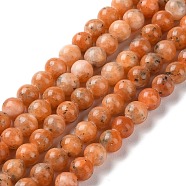 Natural Orange Calcite Beads Strands, Round, 6mm, Hole: 1mm, about 67~68pcs/strand, 15.16~15.35 inch(38.5~39cm)(G-E576-74C)