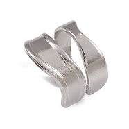 304 Stainless Steel Twist Wave Open Cuff Rings for Women, Stainless Steel Color, US Size 6(16.5mm)(RJEW-G285-26P)