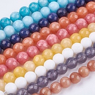 Natural White Jade Bead Strands, Dyed, Faceted, Round, Mixed Color, 4mm, Hole: 1mm, 100pcs/strand, 14.9 inch(G-R166-4mm-M2)