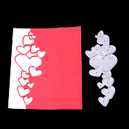 Valentine's Day Theme Carbon Steel Embossing Knife Die Cutting for DIY Template, Decorative Embossing DIY Paper Card, Matte Platinum Color, Heart Pattern, 12.9x4.5x0.08cm(DIY-P042-23)