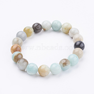 Natural Flower Amazonite Beaded Stretch Bracelets, 2-1/8 inch(55mm)(BJEW-JB03471-02)