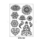 Mandala Pattern Vintage Removable Temporary Water Proof Tattoos Paper Stickers, Mixed Patterns, 21x15cm(MAND-PW0001-15H)
