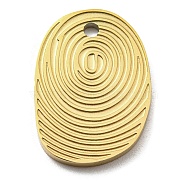 Ion Plating(IP) 316L Surgical Stainless Steel Pendants, Textured, Irregular Oval Charm, Real 18K Gold Plated, 17x12x1.5mm, Hole: 1.5mm(STAS-M317-05G)