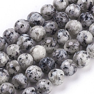 Faceted Round Natural Agate Beads Strands, Dyed, Dark Gray, 8mm, Hole: 1.5mm, about 45pcs/strand, 14.9 inch(G-S133-07)