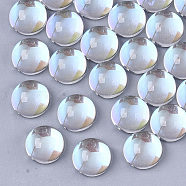 Transparent Glass Cabochons, AB Color Plated, Half Round/Dome, Clear AB, 8x4mm(EGLA-N004-03C-01)