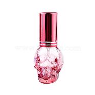 Glass Spray Bottles, with Aluminum Lid, Skull, Crimson, 3.5x2.7x6.7cm, Capacity: 8ml(0.27fl. oz)(SKUL-PW0002-044D)