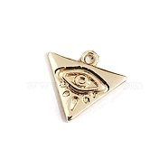 Zinc Alloy Pendant Cabochon Settings, Eye of Providence/All-seeing Eye, Golden, 14x16mm, Hole: 3mm(FIND-WH0136-43)