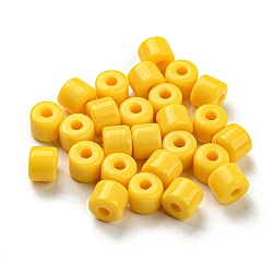 Opaque Acrylic Beads, Column, Yellow, 6.5x5mm, Hole: 2mm, about 3000pcs/500g(OACR-B013-25L)