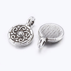 Tibetan Style Alloy Pendants, Cadmium Free & Nickel Free & Lead Free, Antique Silver, 13x9mm, Hole: 1.5mm(LF0159Y-NF)
