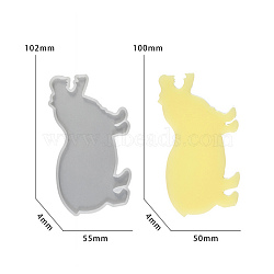 Cartoon Animal Bookmark Silicone Mold, Epoxy Resin Craft Making, White, Hippo, 58x103x3.8mm(SIMO-S001-03C)