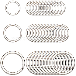30Pcs 3 Styles Iron Split Rings, Double Loops Jump Rings, Platinum, 20~32x2mm, Inner Diameter: 16.5~26.5mm, 10pcs/style(IFIN-SP0001-19P)