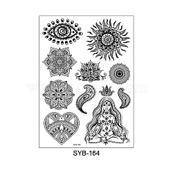 Mandala Pattern Vintage Removable Temporary Water Proof Tattoos Paper Stickers, Mixed Patterns, 21x15cm(MAND-PW0001-15H)